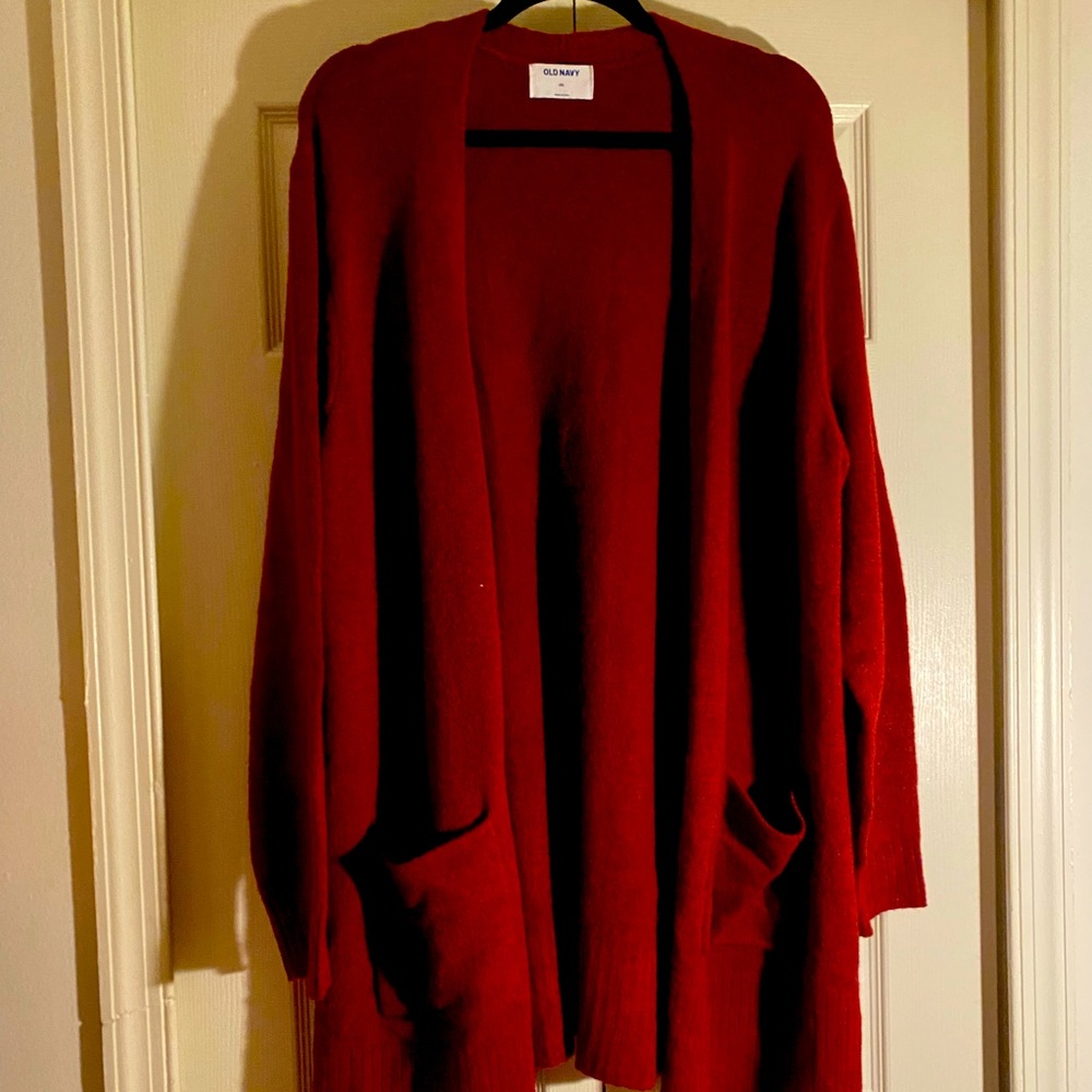 Old Navy Maroon Cardigan XXL